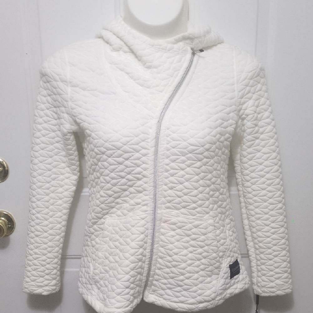 Calvin Klein Collection Cream Quilted Teddy Jacket